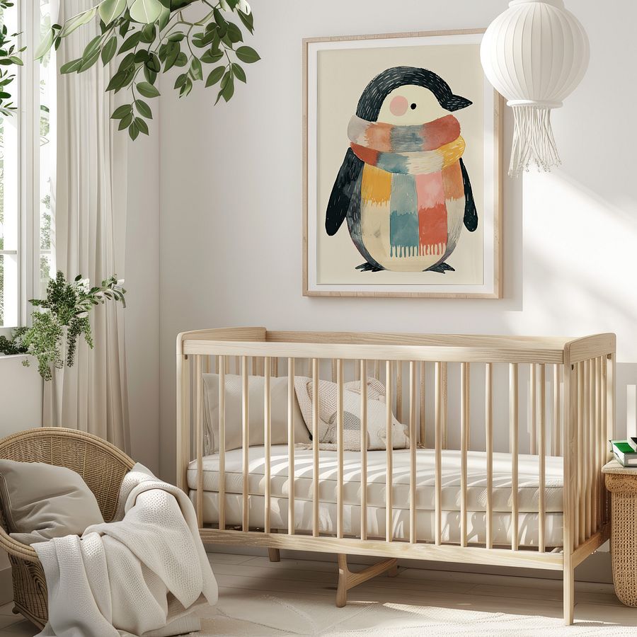 Cute Watercolor Penguin Illustration Nursery Art Print product image (8)