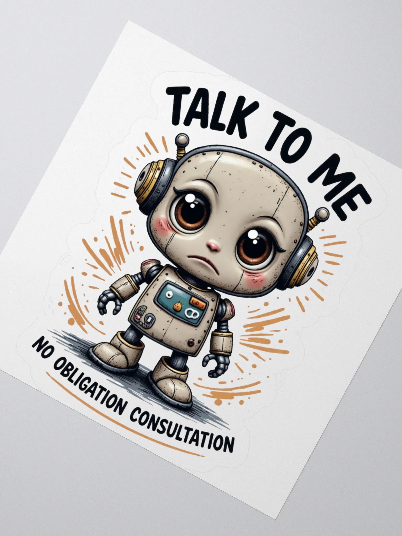 Sad Lonely Robot Stickers product image (5)