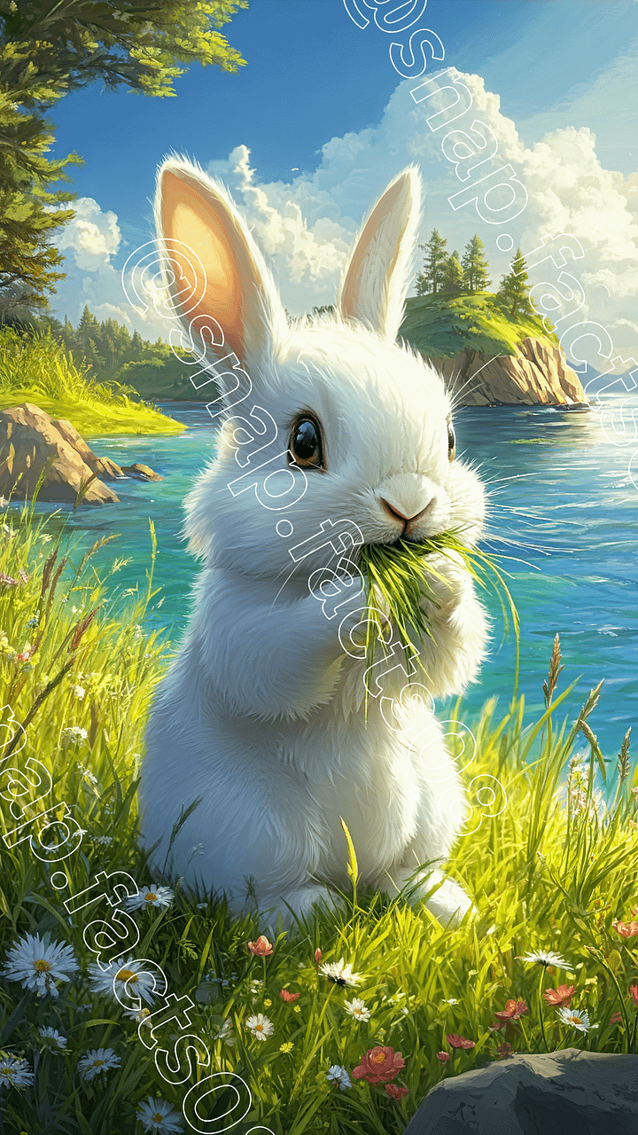 Happy meadow bunny at the glittering lake product image (1)