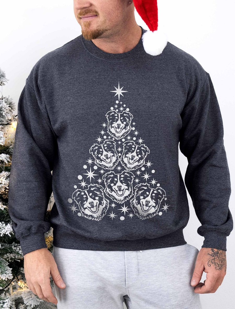 Australian Shepherd Christmas Tree Sweatshirt Design for Aussie Paw-rents product image (6)