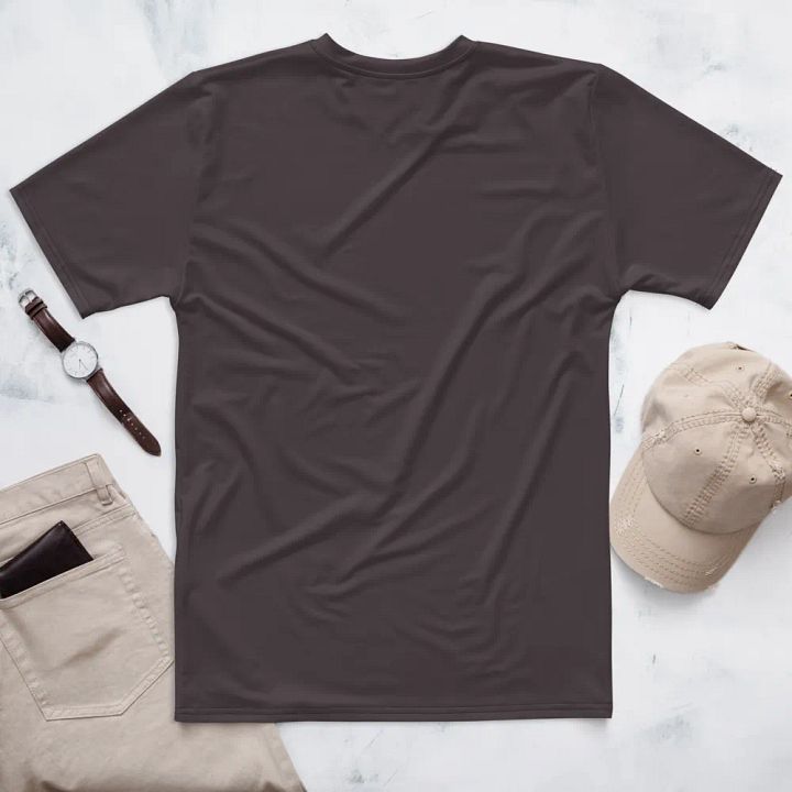 Plain Dark Brown True Summer Men's Crewneck Polyester Heavyweight Premium T-Shirt by Treasure Pie product image (2)