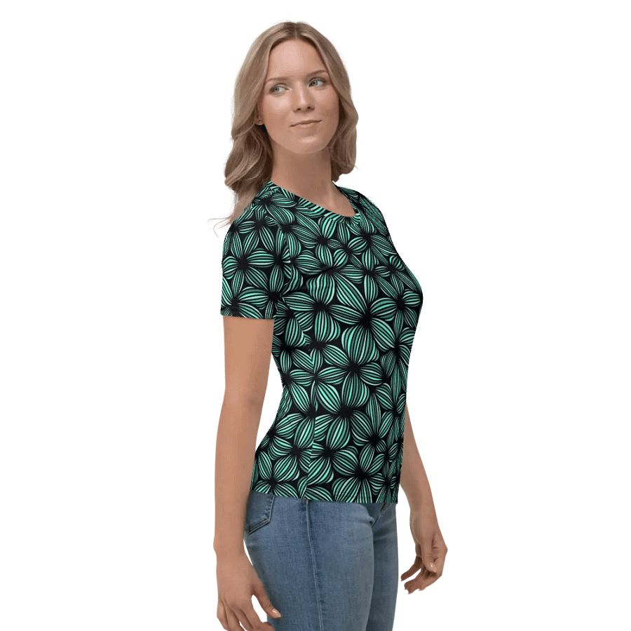 Weirdly Zen Tshirt - Green Flowers product image (8)