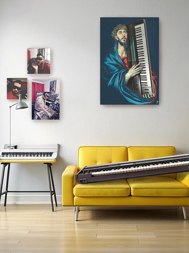 Christ Carrying the DX7 (Yamaha DX7) by Frank Fonik, EDM Techno Enhanced Matte Poster product image (1)