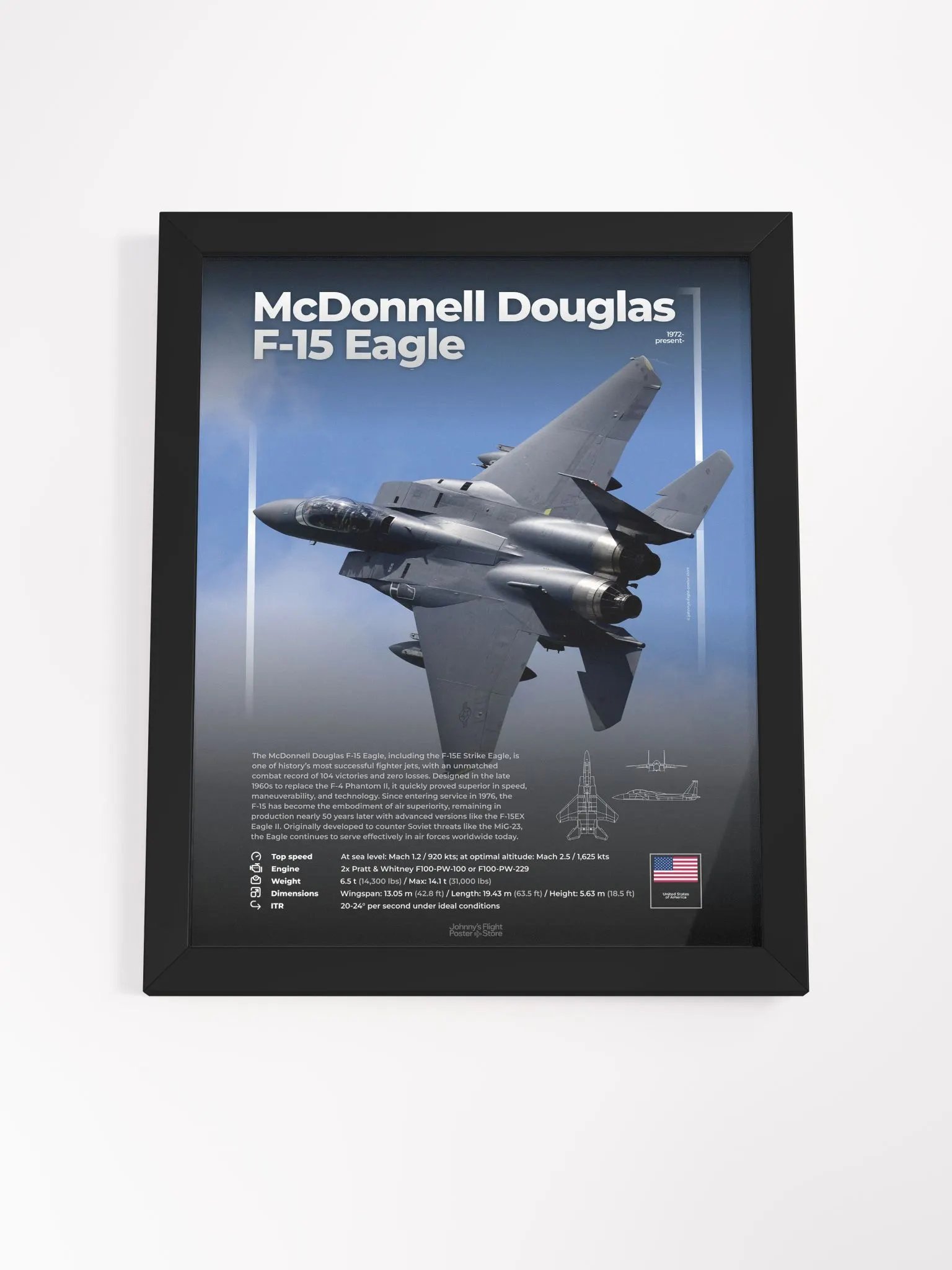 McDonnel Douglas (Boeing) F-15 Eagle Aviation Spec Poster product image (4)