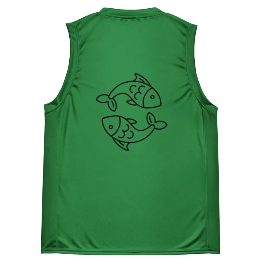 Pisces Symbol Green All-Over Print Basketball Jersey product image (4)