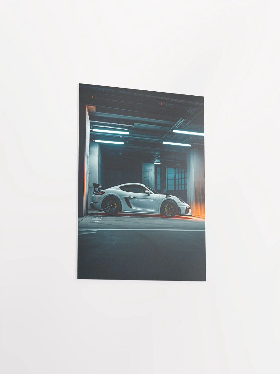Porsche Cayman parked in underground parking by night (Poster) product image (30)