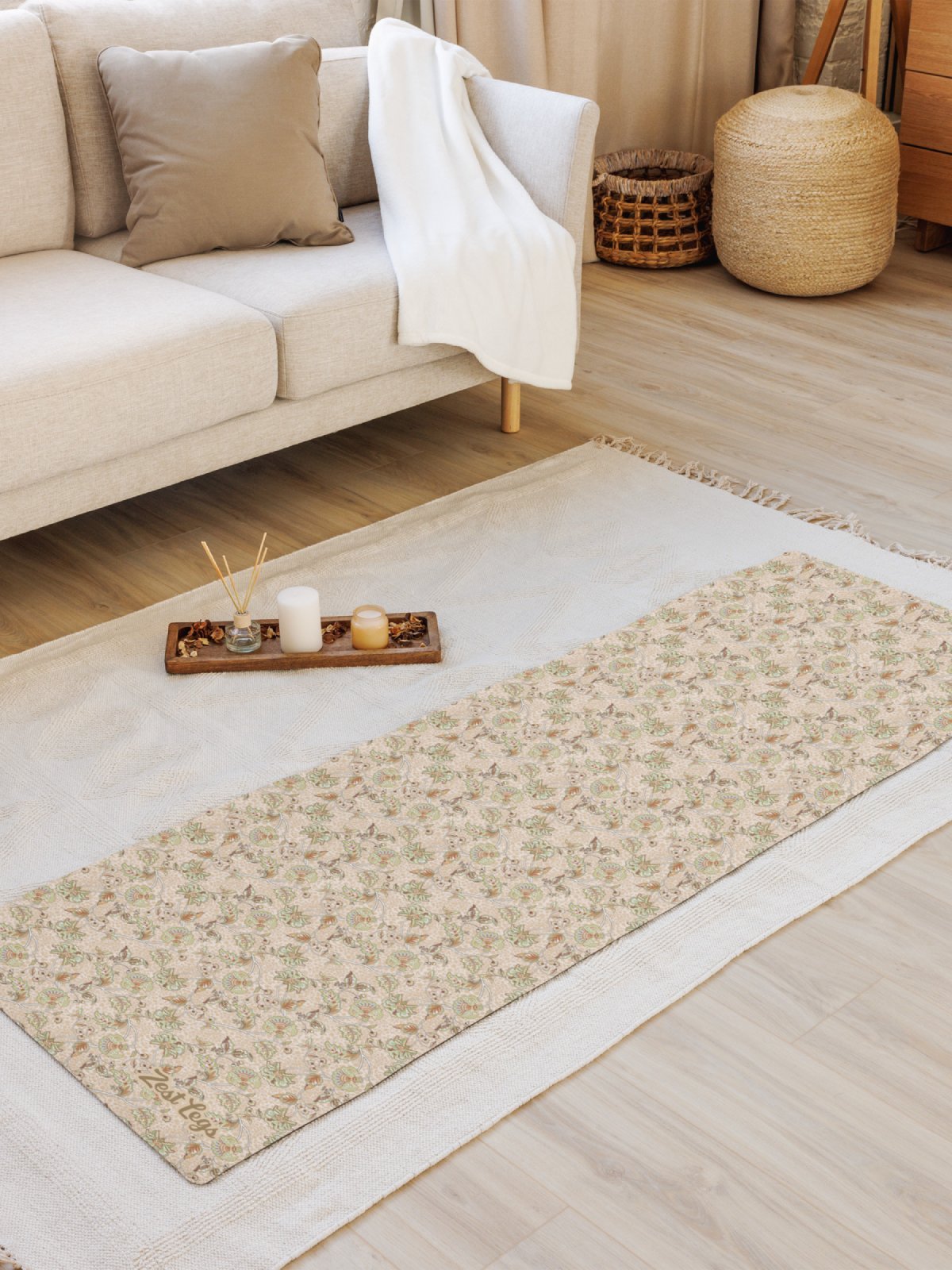 Yoga Mat "Elegant Neutral Beige Chintz" product image (4)