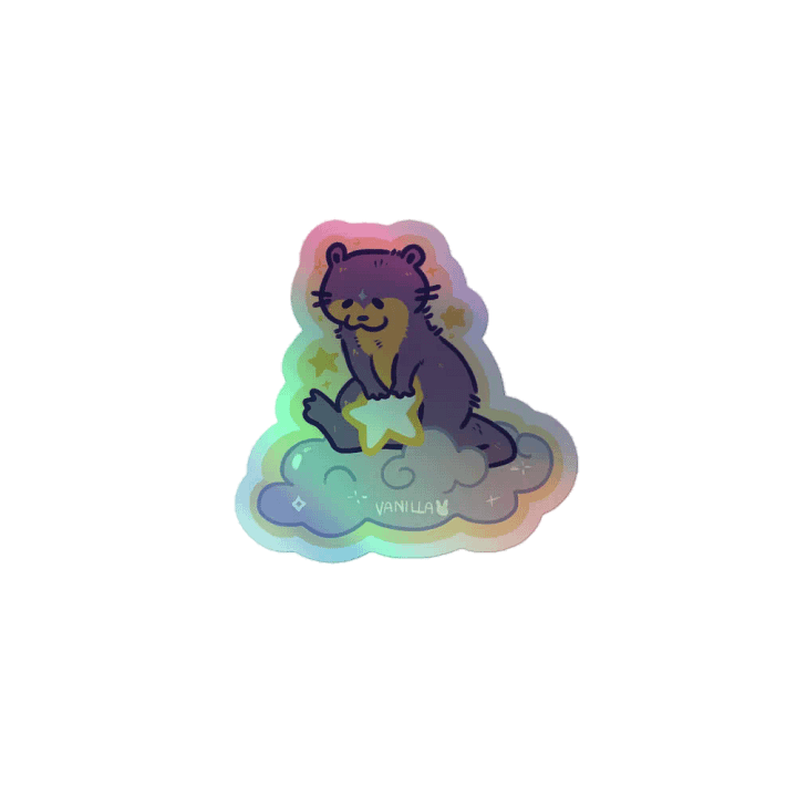 Otter sticker holographic product image (1)