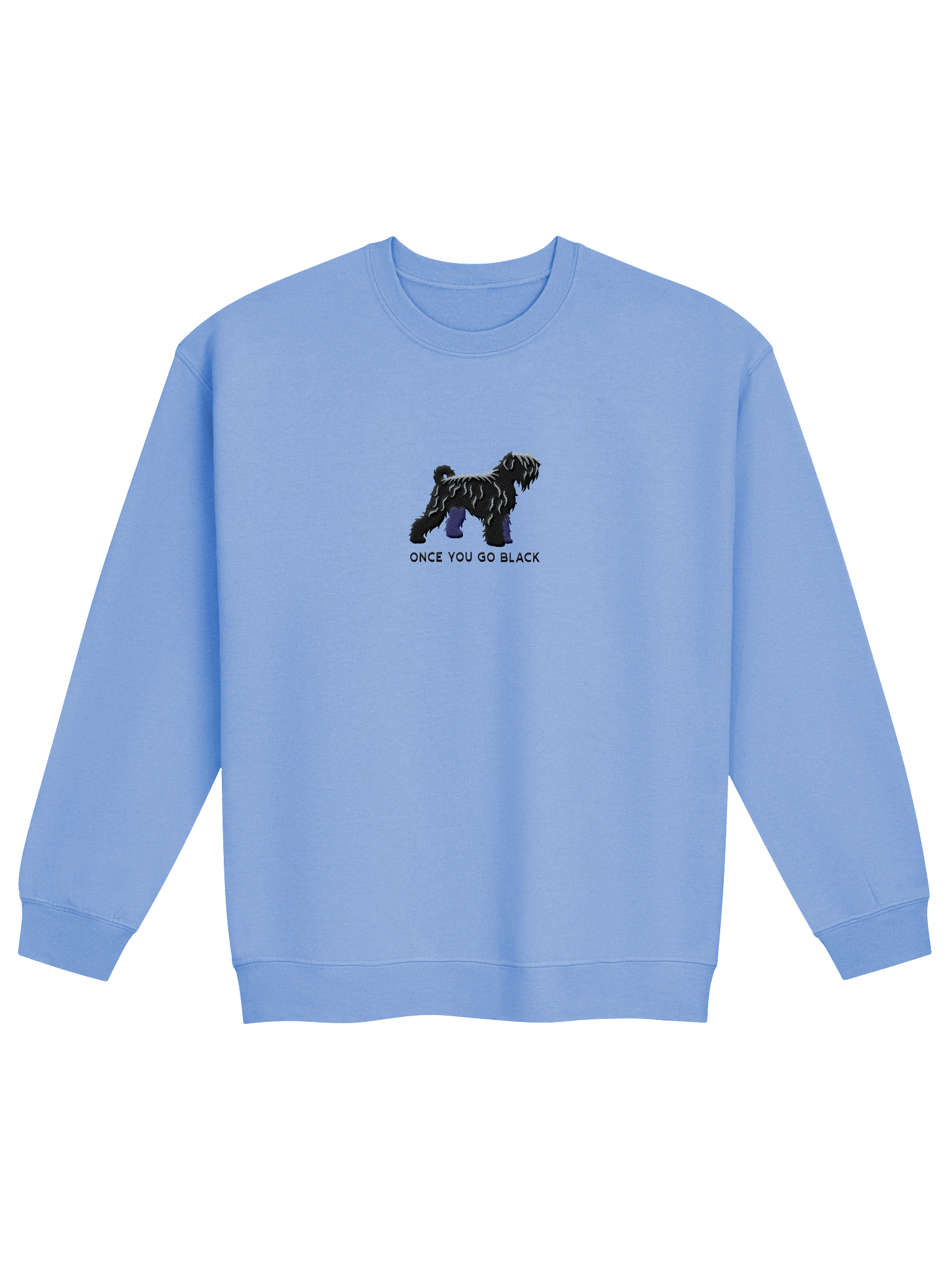 Once You Go Black Sweatshirt (Embroidered) of a Black Russian Terrier product image (13)