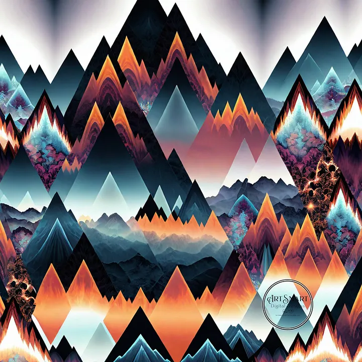 Seamless Pattern - Modern Rustic Boho Mountain Peaks product image (1)