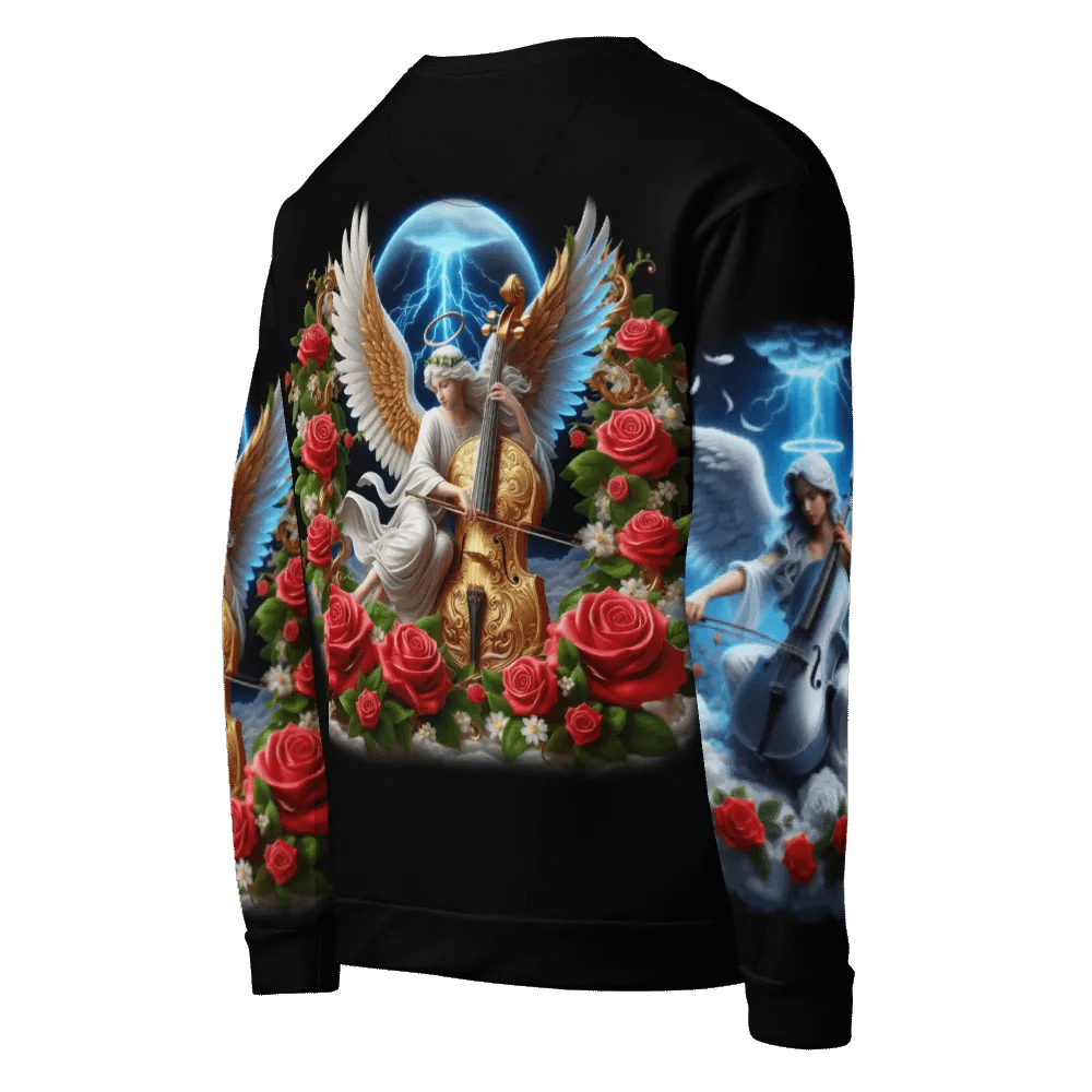 Angels making Music with a Cello - All-Over Unisex Sweatshirt #4 product image (8)