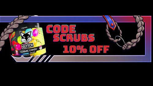 Code scrubs at check out go get yourself some @glytchenergy