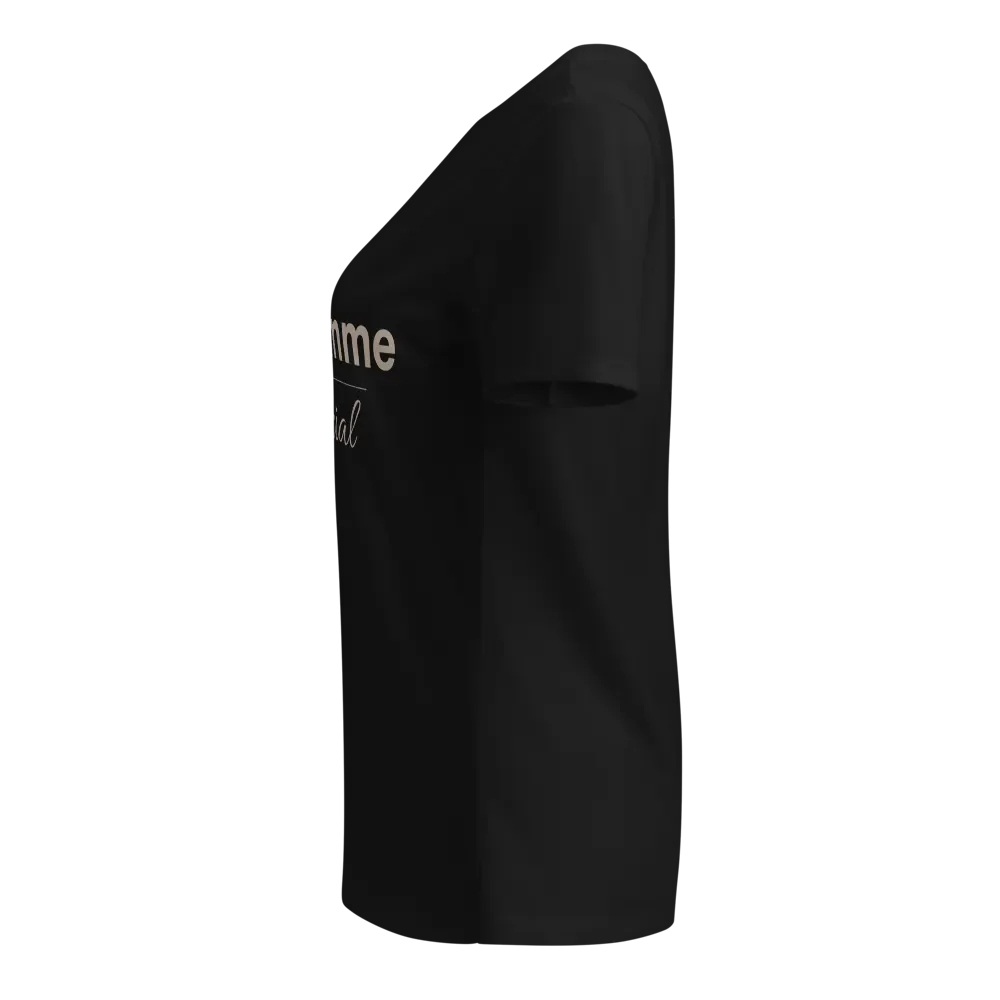 Relaxed V-Neck Tee with Taupe Logotype product image (7)