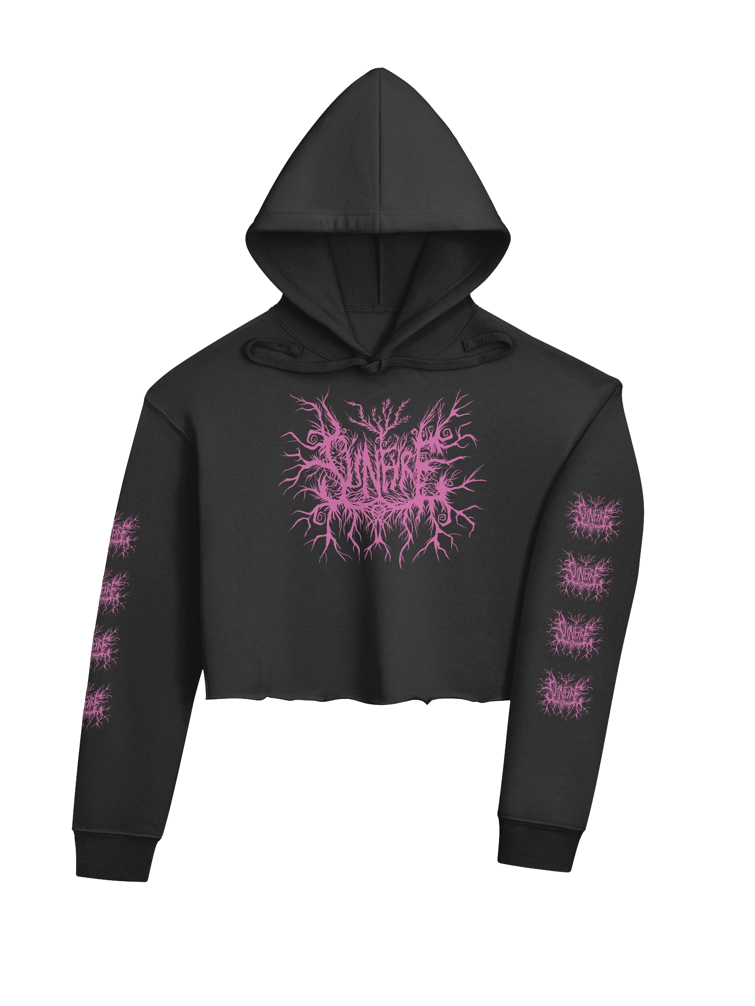 Sunfyre Pink Metal Logo Crop Hoodie product image (4)