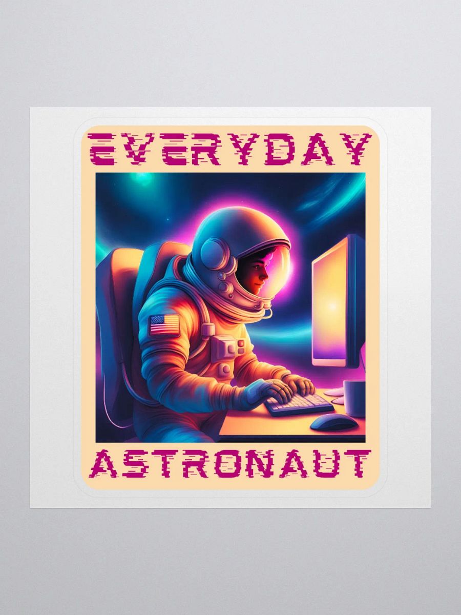 Everyday Astronaut Working at a Computer Stickers product image (3)