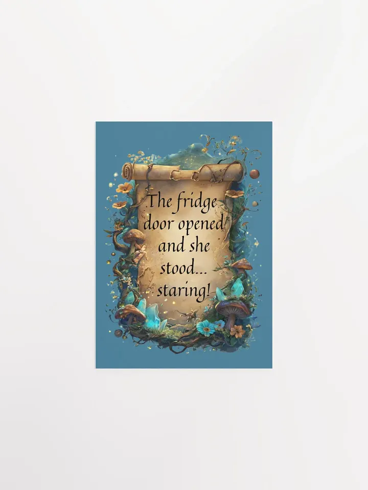 Whimsical Wall Art: "The Fridge Door Opened… and She Stood, Staring!" Funny Decor for Overstimulated Moms product image (5)