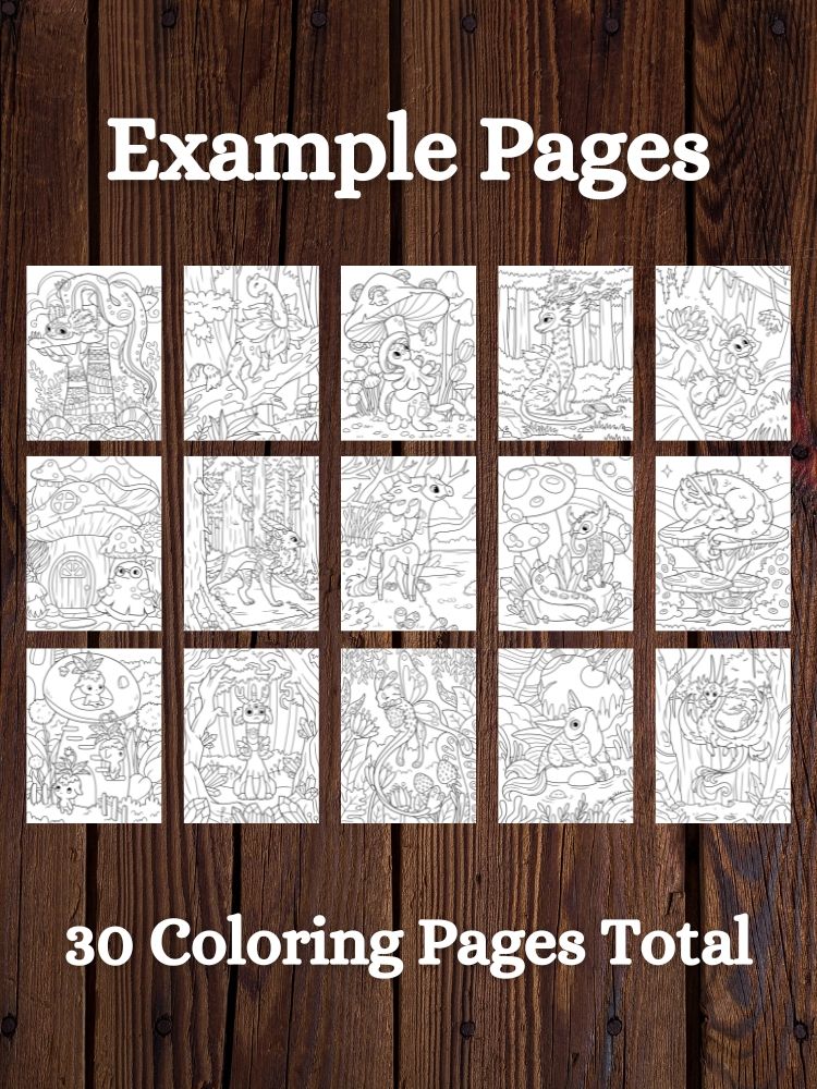 Fantasy Forest Creatures Printable Coloring Pages for Kids product image (2)