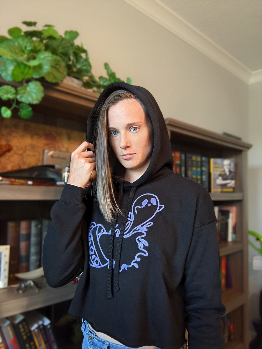 Coffee Ghost Crop Hoodie - Purple product image (3)