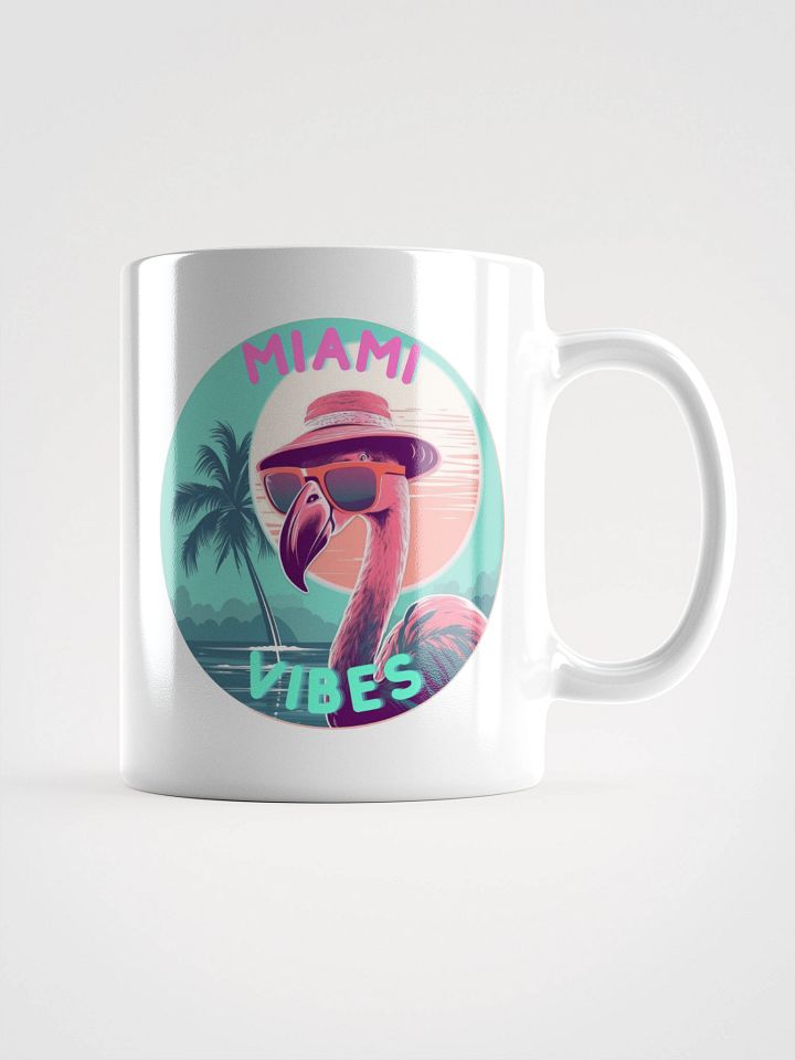 Miami Vibes White Glossy Flamingo Mug product image (1)