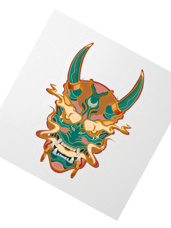 Fierce Horned Mask Kiss Cut Stickers product image (5)