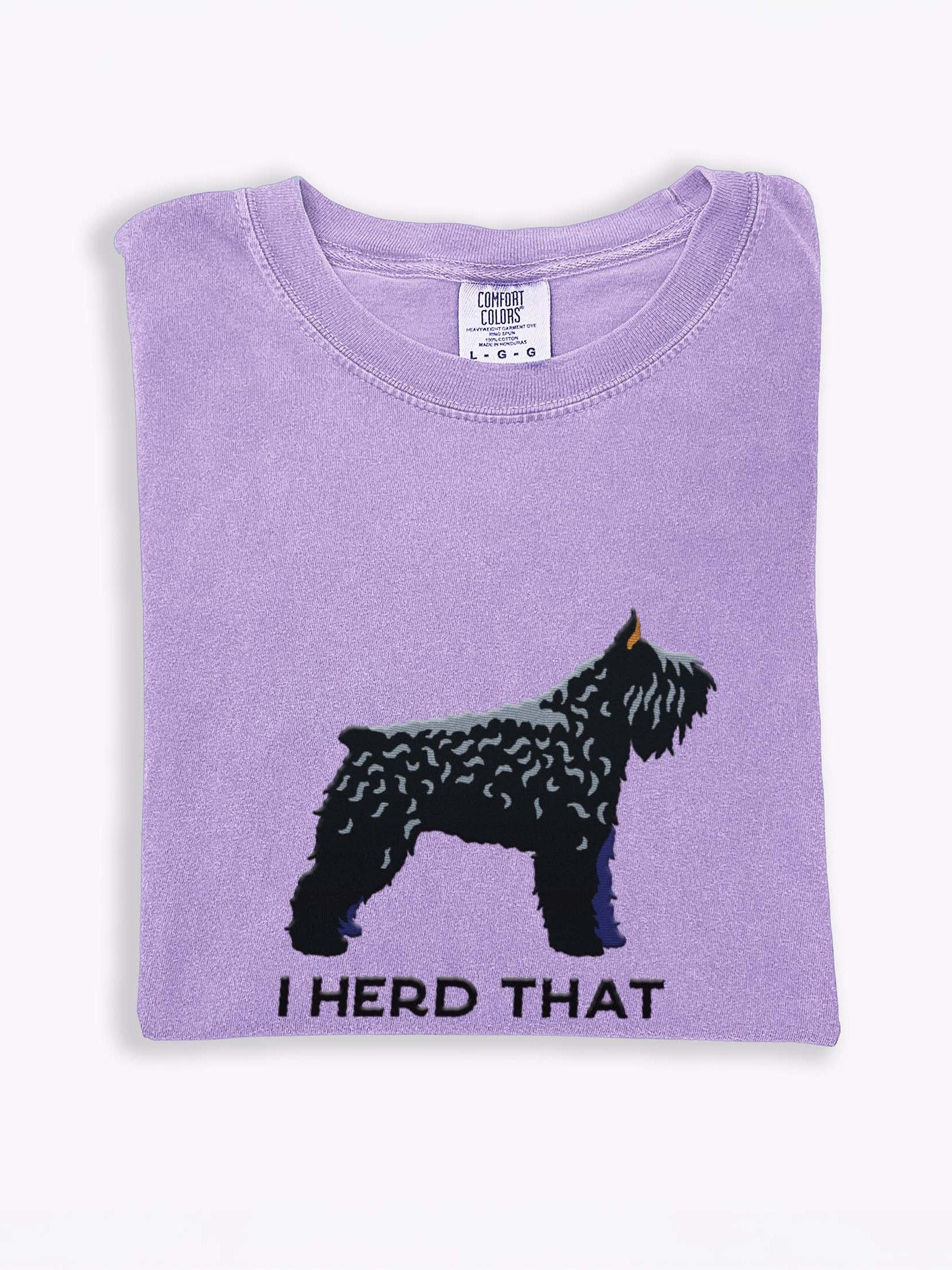 I Herd That T-Shirt(Embroidered) of a Bouvier des Flandres(Black, Cropped Ears) product image (1)