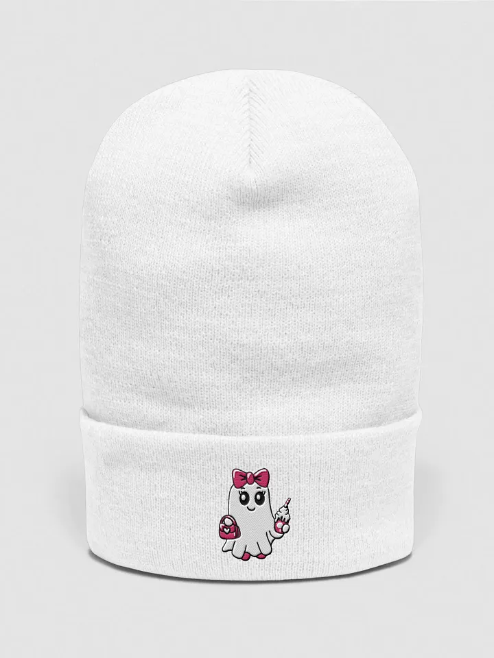 Cute Ghost Embroidered Cuffed Beanie product image (1)