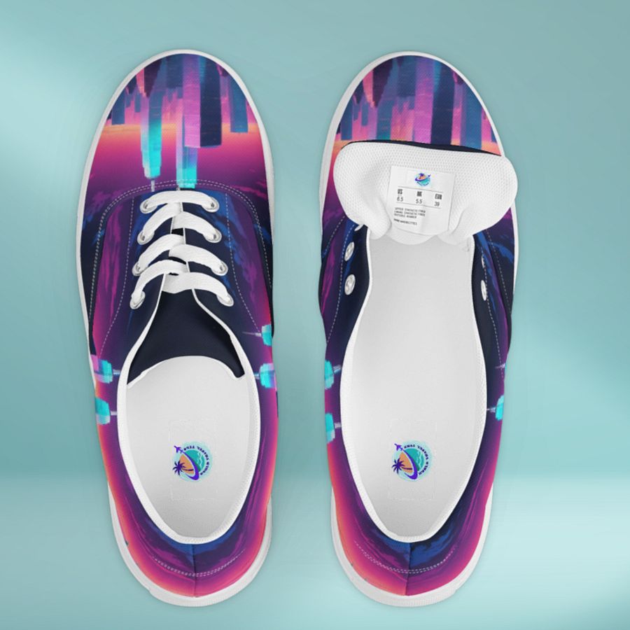 Vaporwave New York City All Over Print Canvas Shoes product image (7)