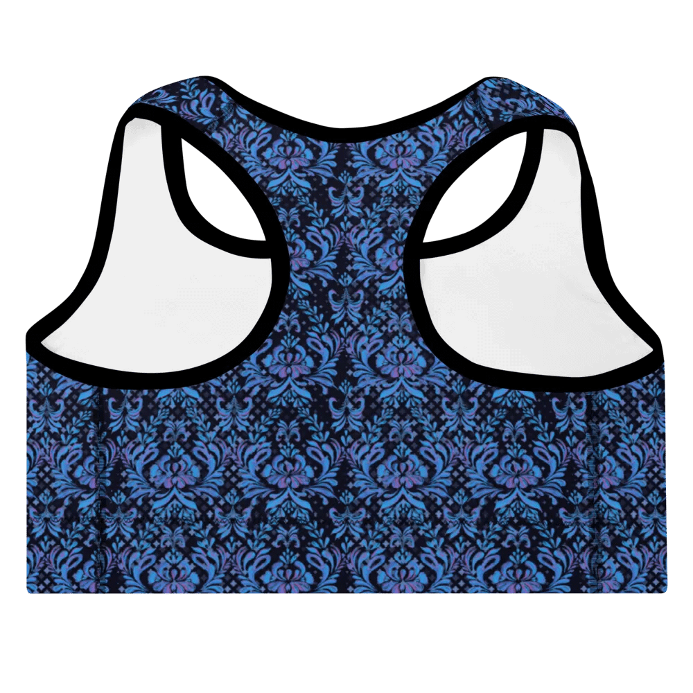 Navy All-Over Print Padded Sports Bra product image (7)
