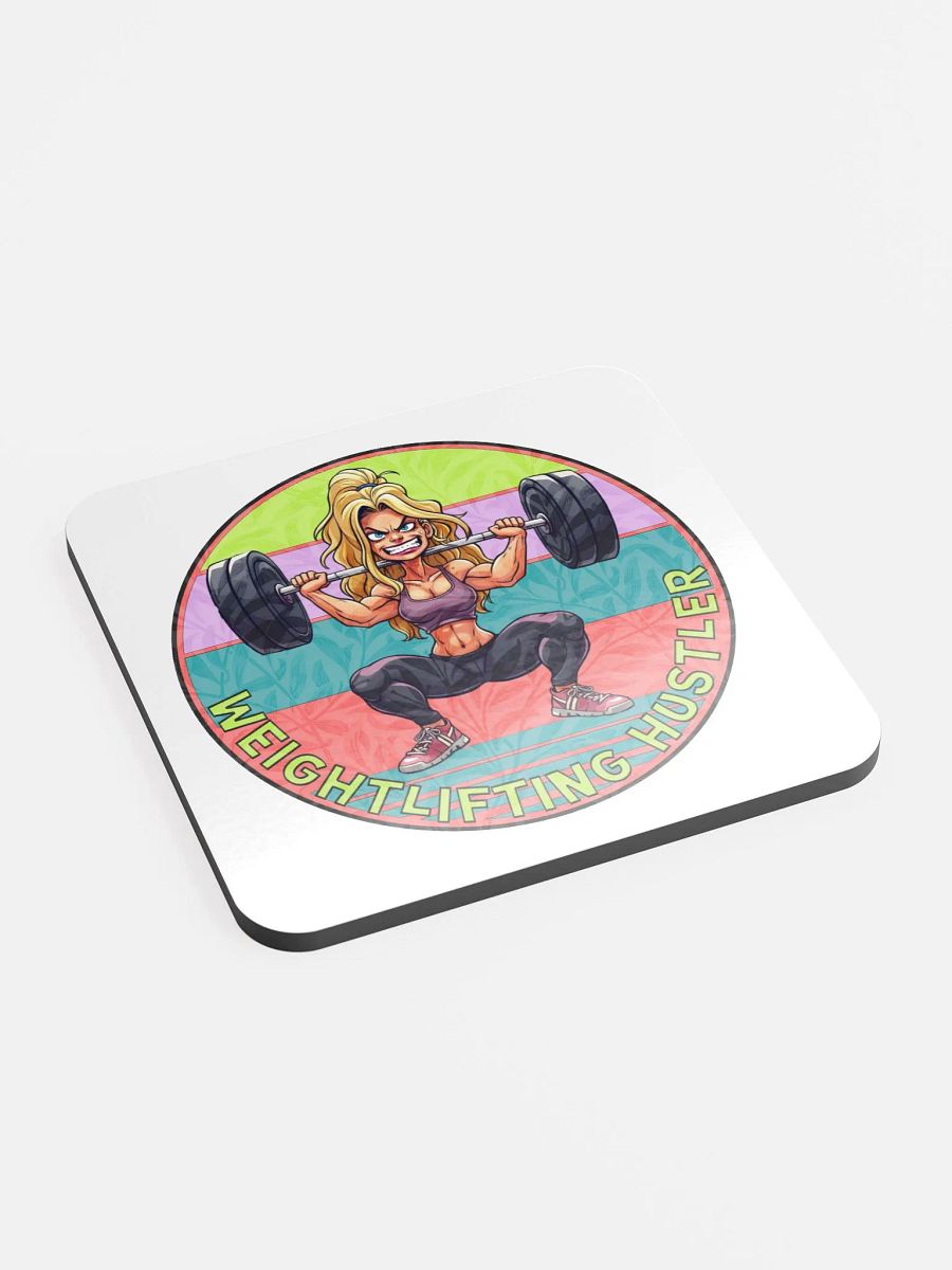 Weightlifting Hustler Female Muscle Cork Coaster product image (2)