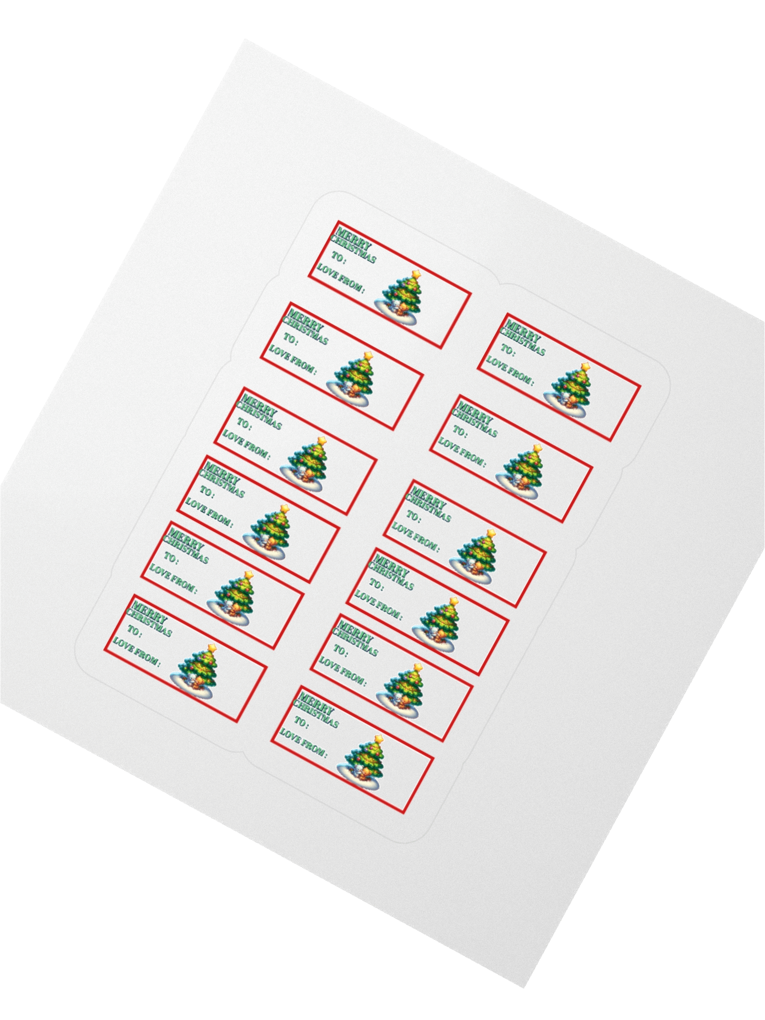 FESTIVE TEDDY BEAR HUGCHRISTMAS GIFT TAG SET product image (2)