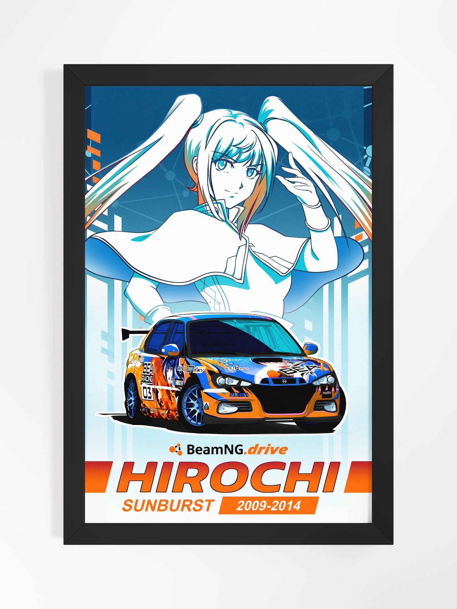 Framed Poster: Itasha Livery Stylized product image (1)