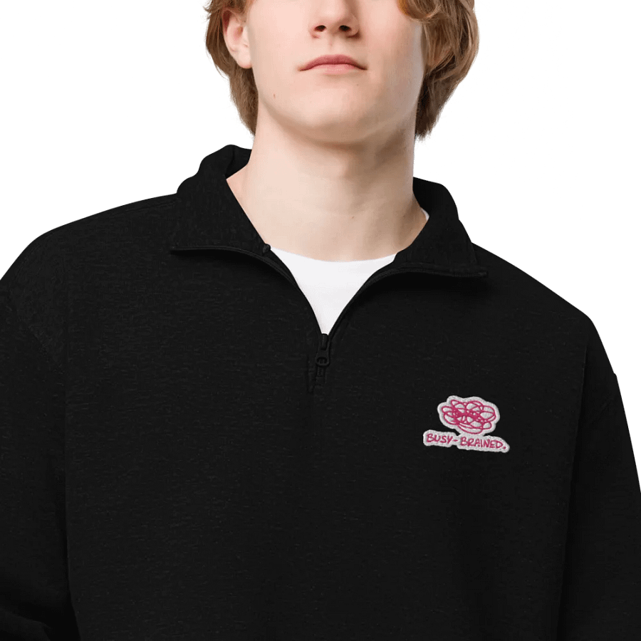 BUSY-BRAINED (pink bubble design) embroidered quarter zip product image (10)