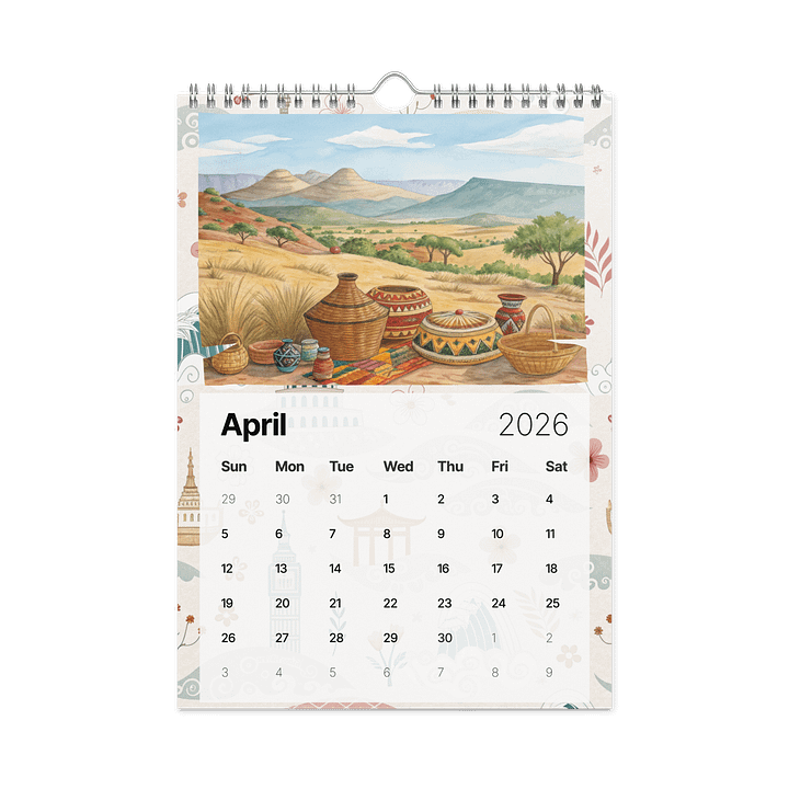 World Capitals Wall Calendar 2026 – Watercolor Journey Through Rare & Unusual Cities Around the Globe product image (2)