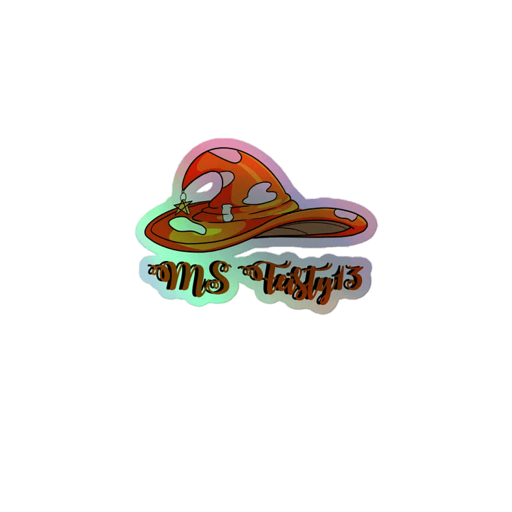 Ms Feisty's Whimsical Orange Hat Holographic Sticker Sheet product image (1)