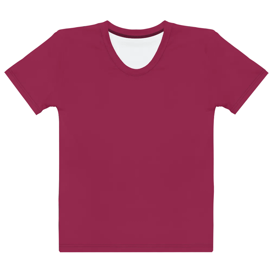 Plain Dark Red True Summer Women's Crewneck Polyester Heavyweight Premium T-Shirt by Treasure Pie product image (10)