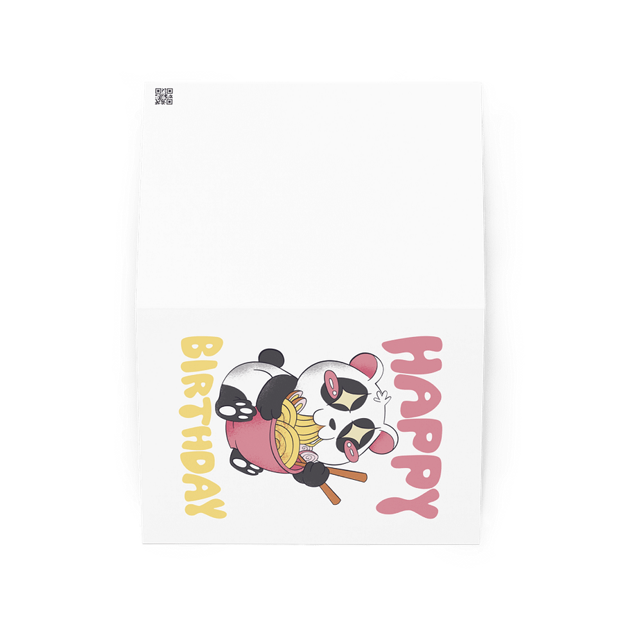 Happy Birthday (Panda Eating Noodles) Birthday Card 5" x 7" product image (2)