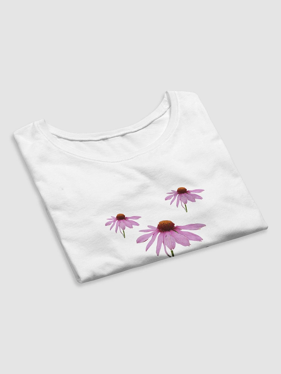 Pink Cone Flower Cropped Ladies T Shirt product image (7)