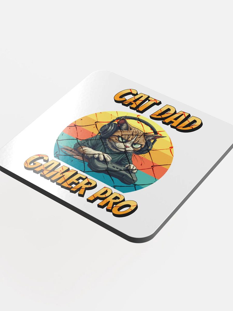 Cat Dad Gamer Pro Coaster Set product image (1)