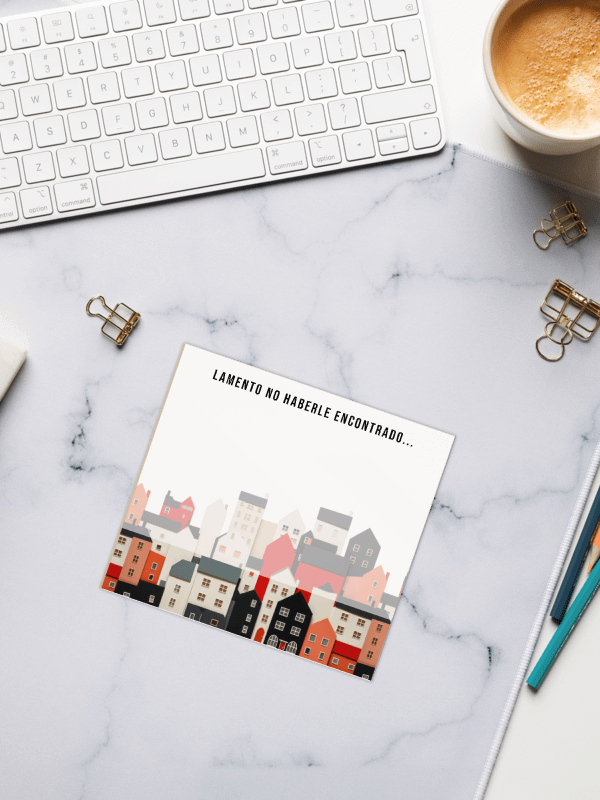 'Lamento no haberle encontrado' Townhomes Notepad product image (2)