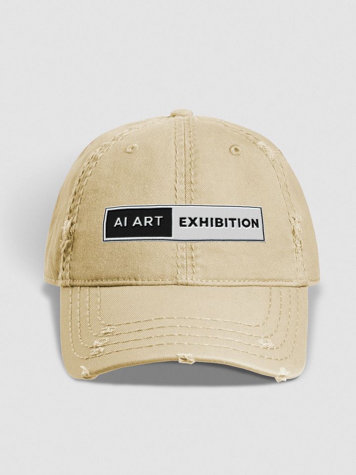 Khaki "AI Art Exhibition" logo Distressed Hat product image (1)