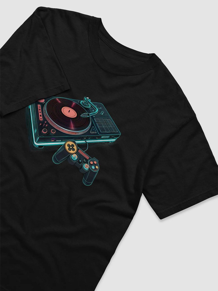 DJ Turntable Meets Gaming Console Graphic T-Shirt – Perfect Fusion of Music and Gaming Culture product image (3)