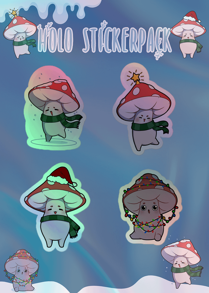 Holographic Grugmas Sticker Pack ❄️ product image (1)