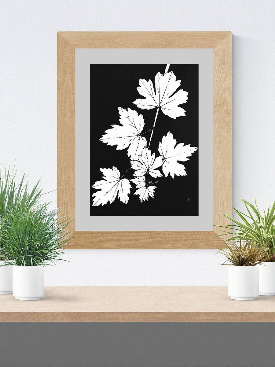 Jagged Leaves Silhouette Poster - Grape Leaves Dark product image (7)