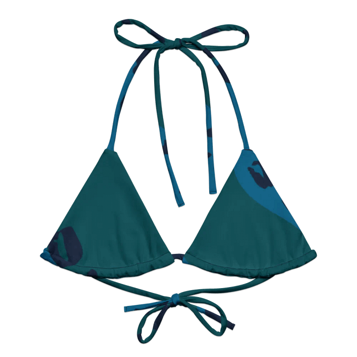 Flowing Teal Leopard All-Over Bikini Top product image (1)