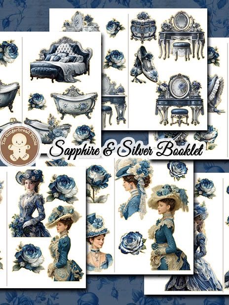 Sapphire & Silver - Timeless Charm Ephemera Kit Digital Download product image (3)