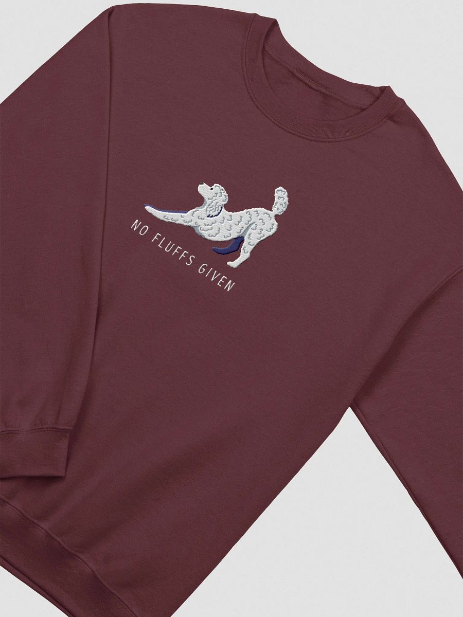 No Fluffs Given Sweatshirt (Embroidered) of a Standard Poodle(White 2) product image (5)