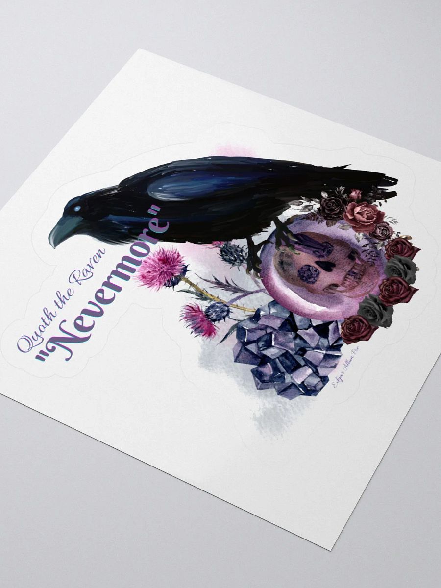 Quoth the Raven Nevermore Edgar Allan Poe Kiss-Cut Sticker product image (3)