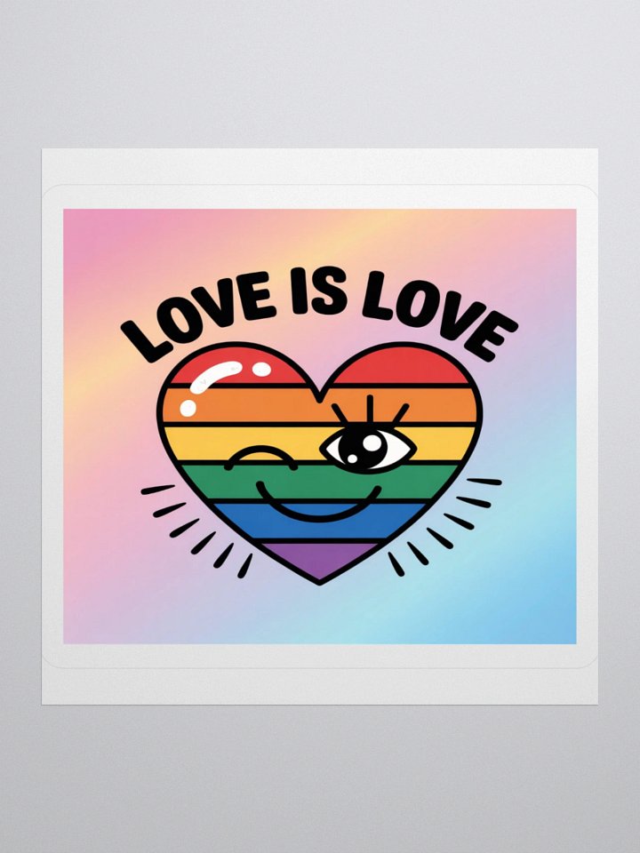 Love Is Love Rainbow Heart Sticker - Exclusive Vinyl Design for LGBTQ+ Pride product image (1)