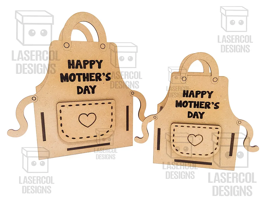 Mother's Day Gift Basket (3 Sizes) Apron Shaped Basket - Laser Cut Files product image (5)
