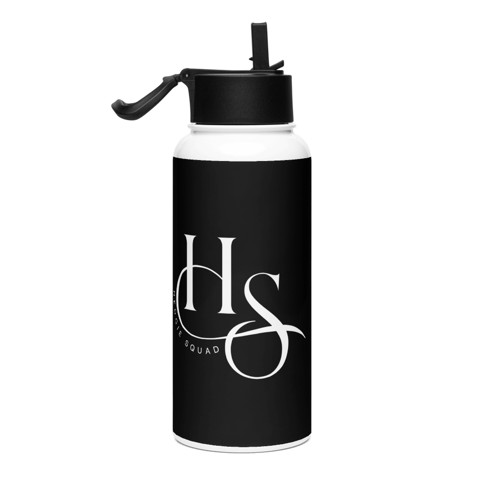 Hedgie Squad black steel water bottle product image (1)